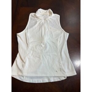 Terry Women's Cycling Jersey M White Sleeveless 1/4 Zip Rear Pockets‎